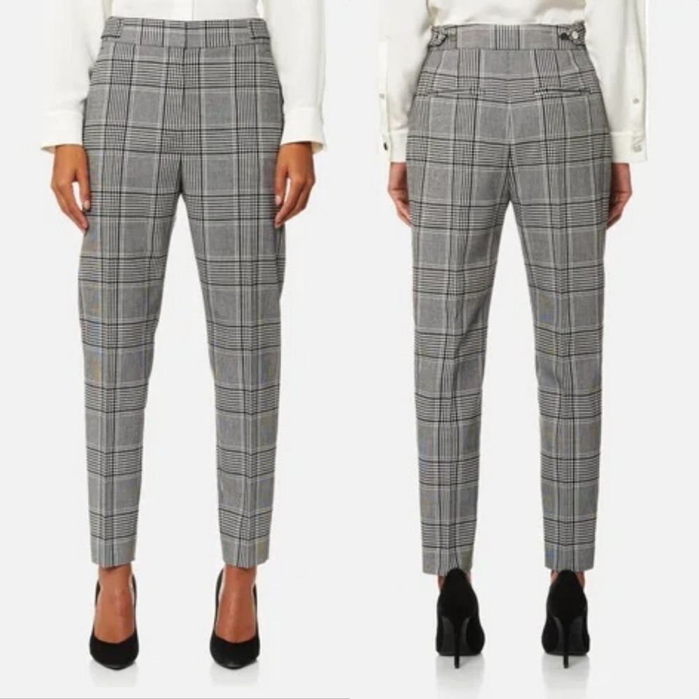Alexander Wang Cigarette Tailored Pants Adjustable Waistband Strap in Plaid